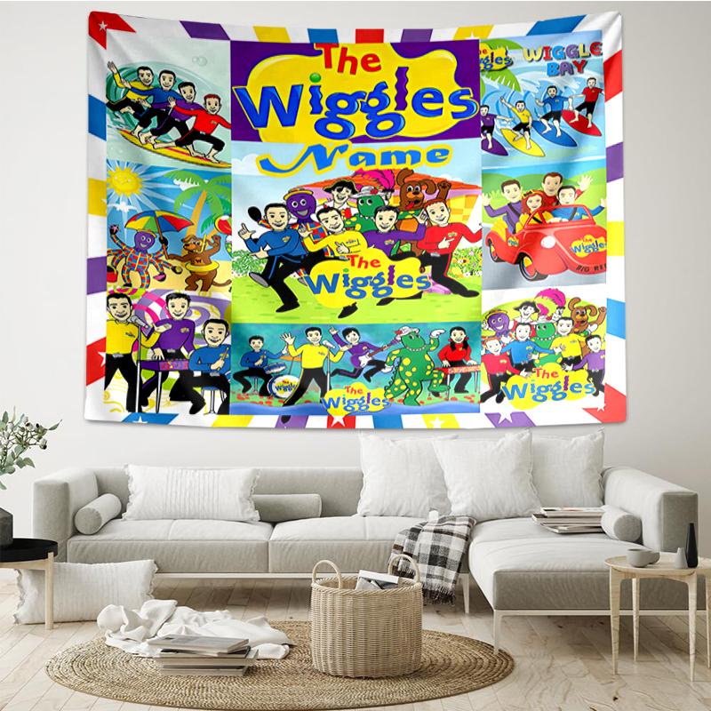 Custom Name The Wiggles Print Tapestry, Backdrop, Easy Setup, Ideal for Bedroom, Office & Living Room, with Aesthetic Wall Hanging Decor.