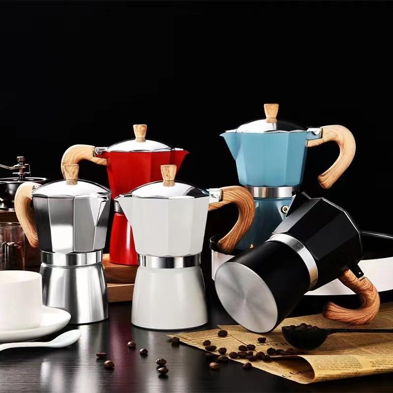 150ML/300ML Italian Espresso Extraction Utensils Household Brewing Coffee Device Portable Aluminum Mocha Pot