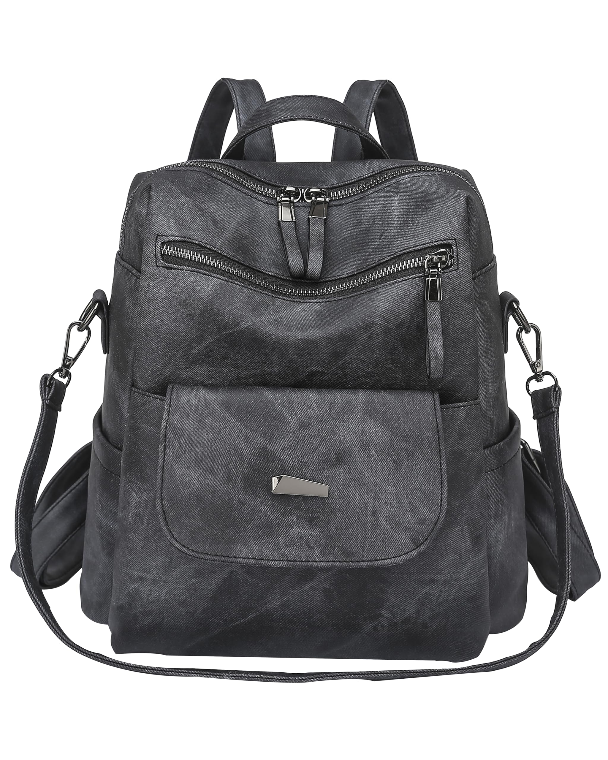 

Backpack for A4 for commuting to work or for diaper PU for going traveling [FSD.WG] women, compatible, lightweight, waterproof, school, stylish, чорний