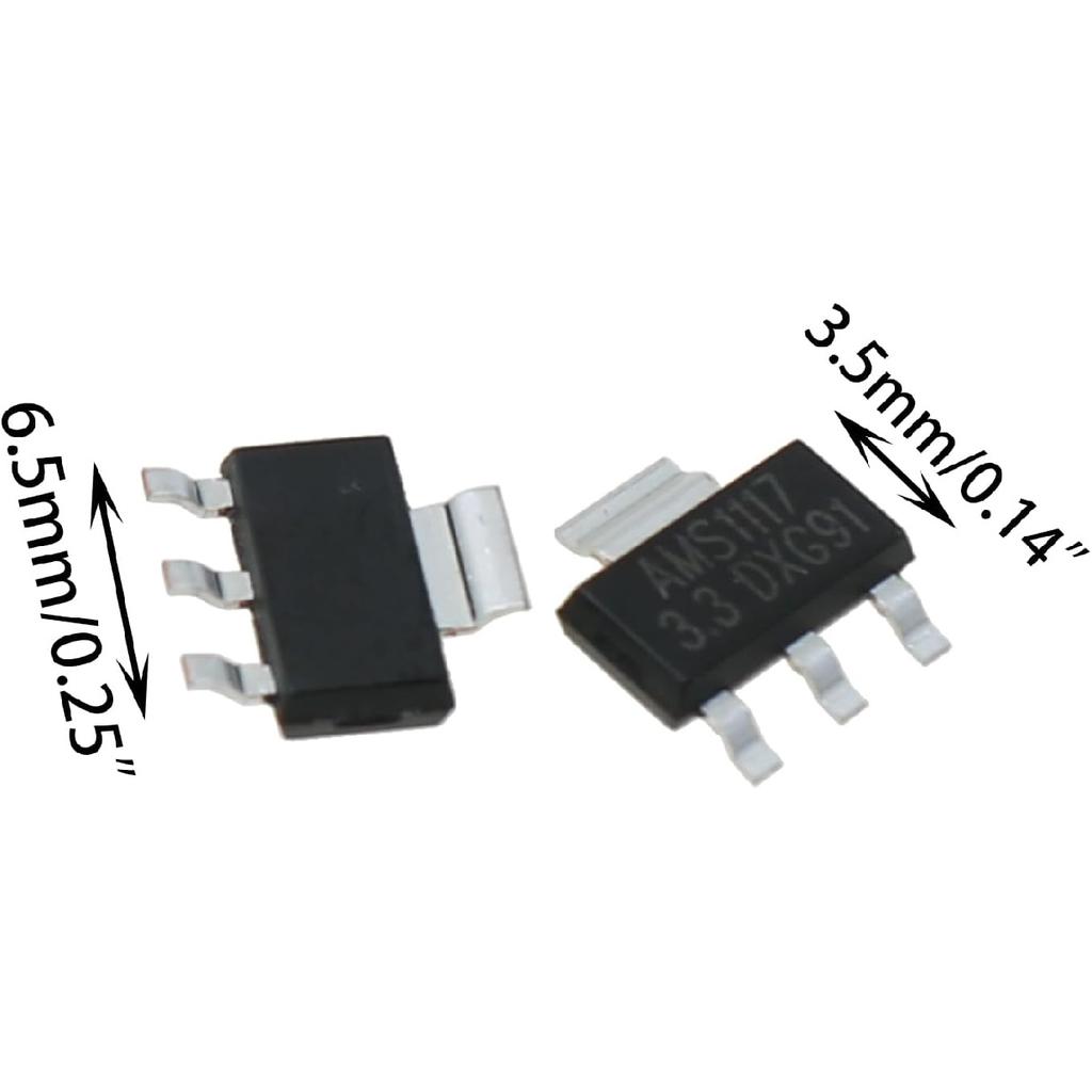 DGZZI 10PCS AMS1117-3.3 Forward Low Voltage Linear Regulators Linear Voltage Regulator for Laptop and Mobile Phone Battery Charger
