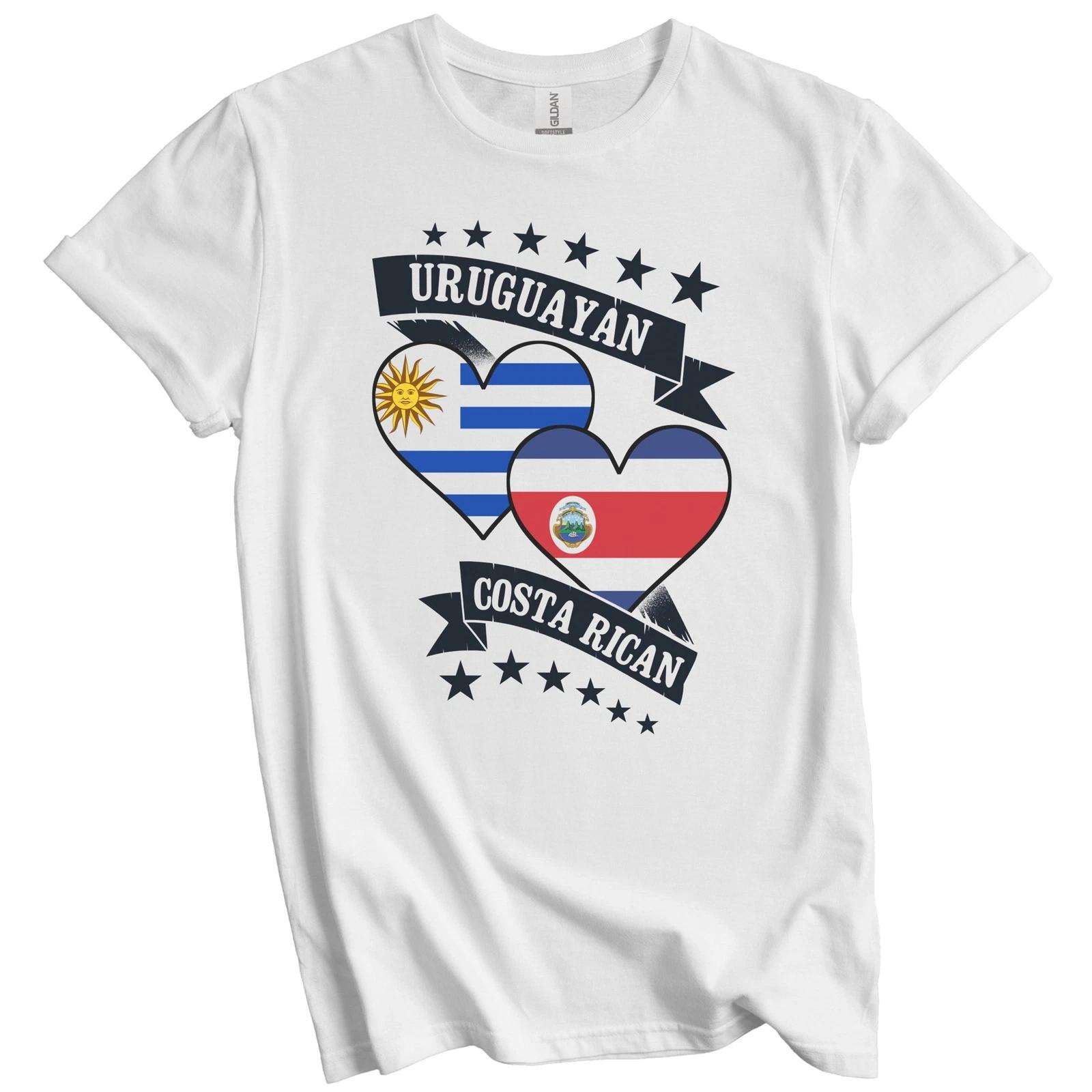 Uruguayan Costa Rican Heart Flags Uruguay Costa Rica T-Shirt 2XL
