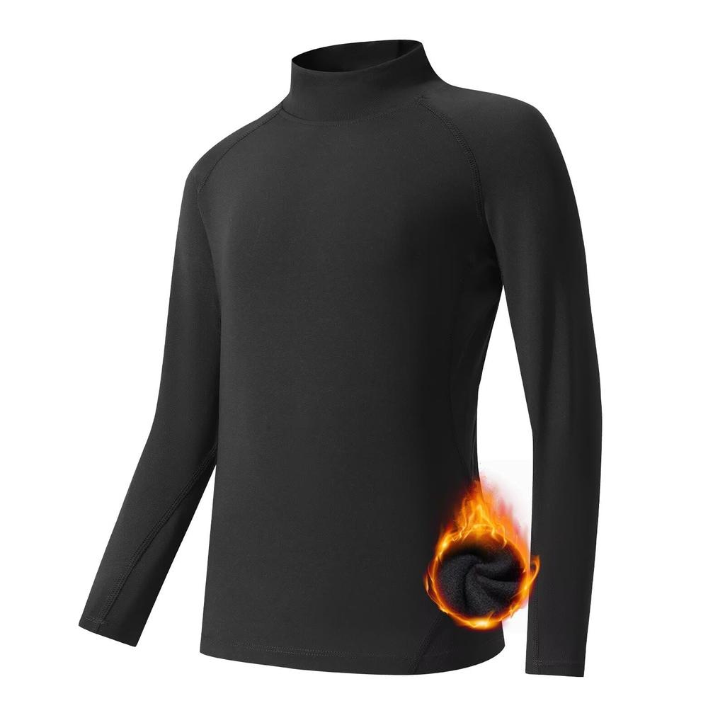 Sillictor Compression Undershirt with Fleece Perfect for and and Product Kids' High-Neck Lining, Sports, Training, Baseball, Soccer, Skiing. Warm,