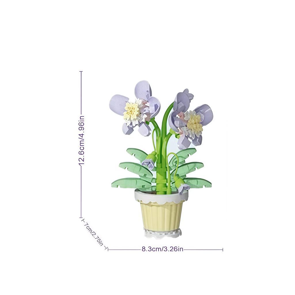 Phalaenopsis Baustein-Set für Kinder - Lustige Simulation einer blühenden Topfpflanze, Ideal zur Dekoration von Zimmern & Geschenke für Mädchen