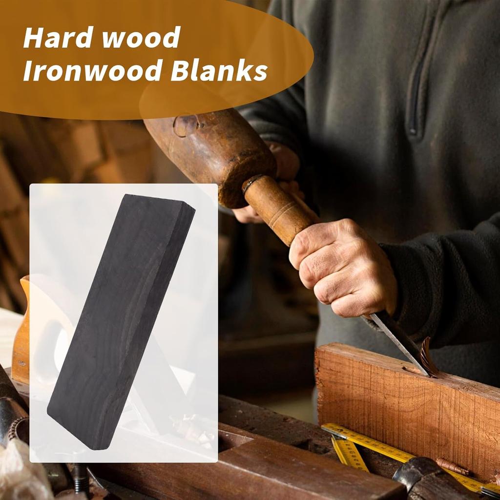 Coshar 2 Pieces Black Ebony Wood Timber Black Ebony Blank Lumber Handle Plate Material for DIY Music Instrument Tools