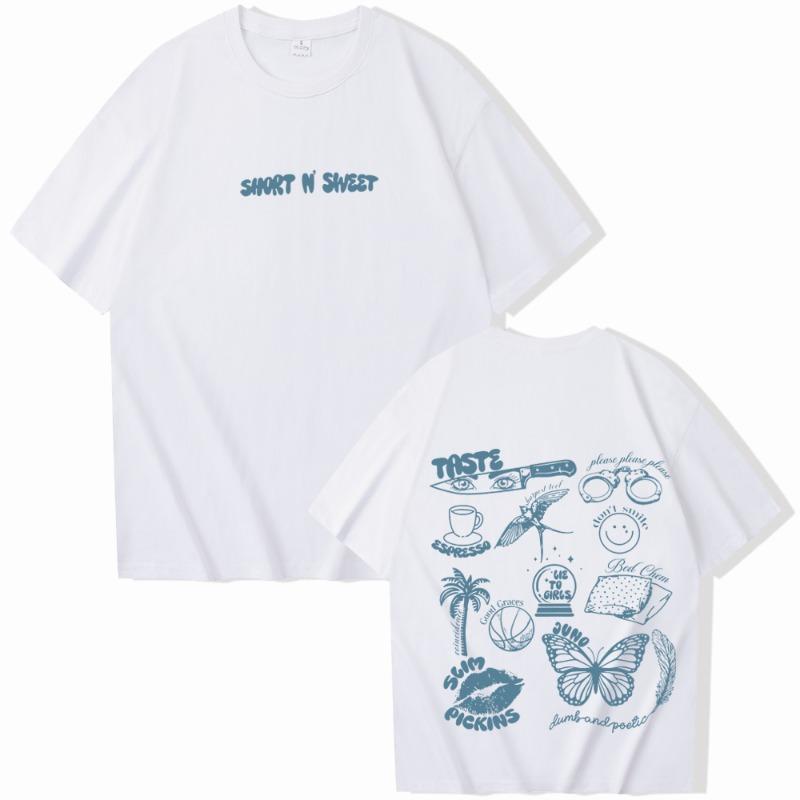 

Harajuku Style Womens Round Neck Graphic T Shirts Sabrina Carpenter Sweet Tshirt Sabrina Carpenter Merch Aesthetic Clothes S