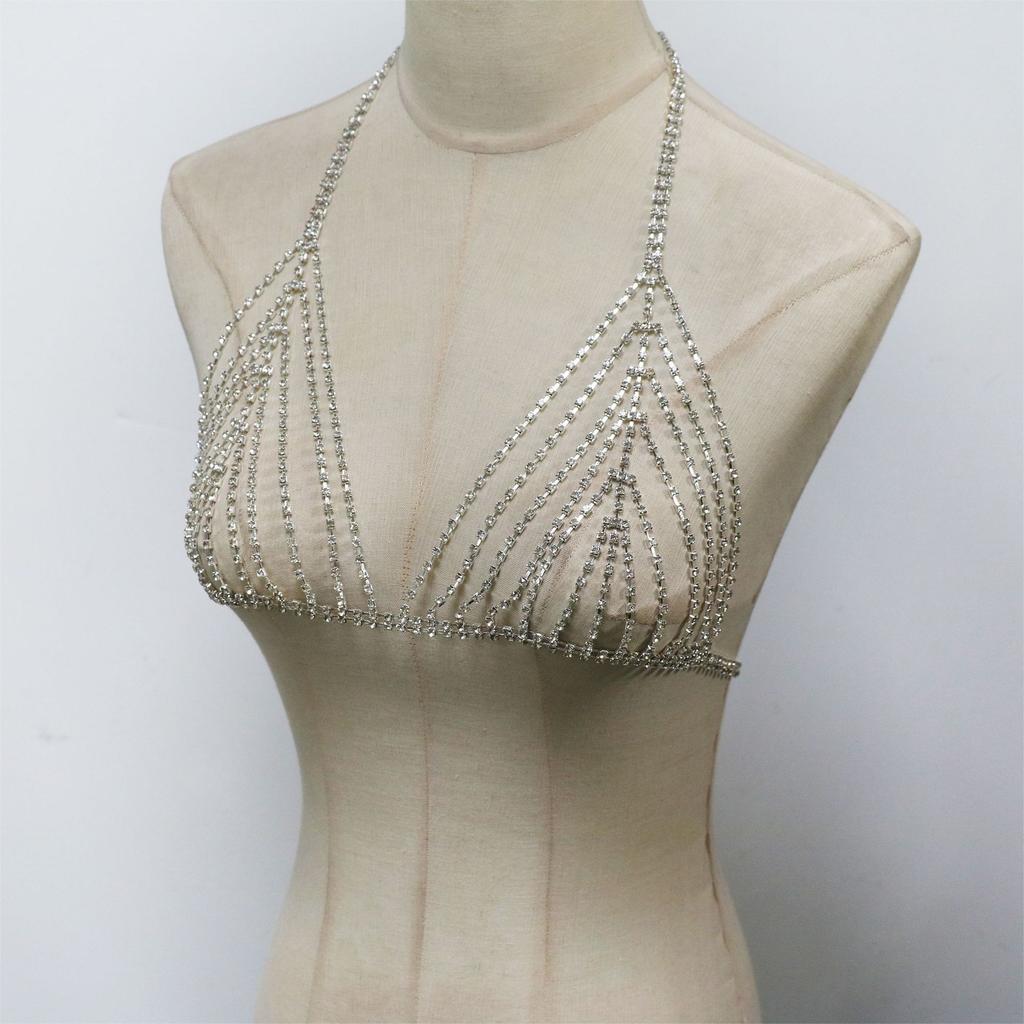Sexy Jewelry, Stylish And Simple Rhinestone Breast Chain, Sexy Nightclub Party Wear European And American Products