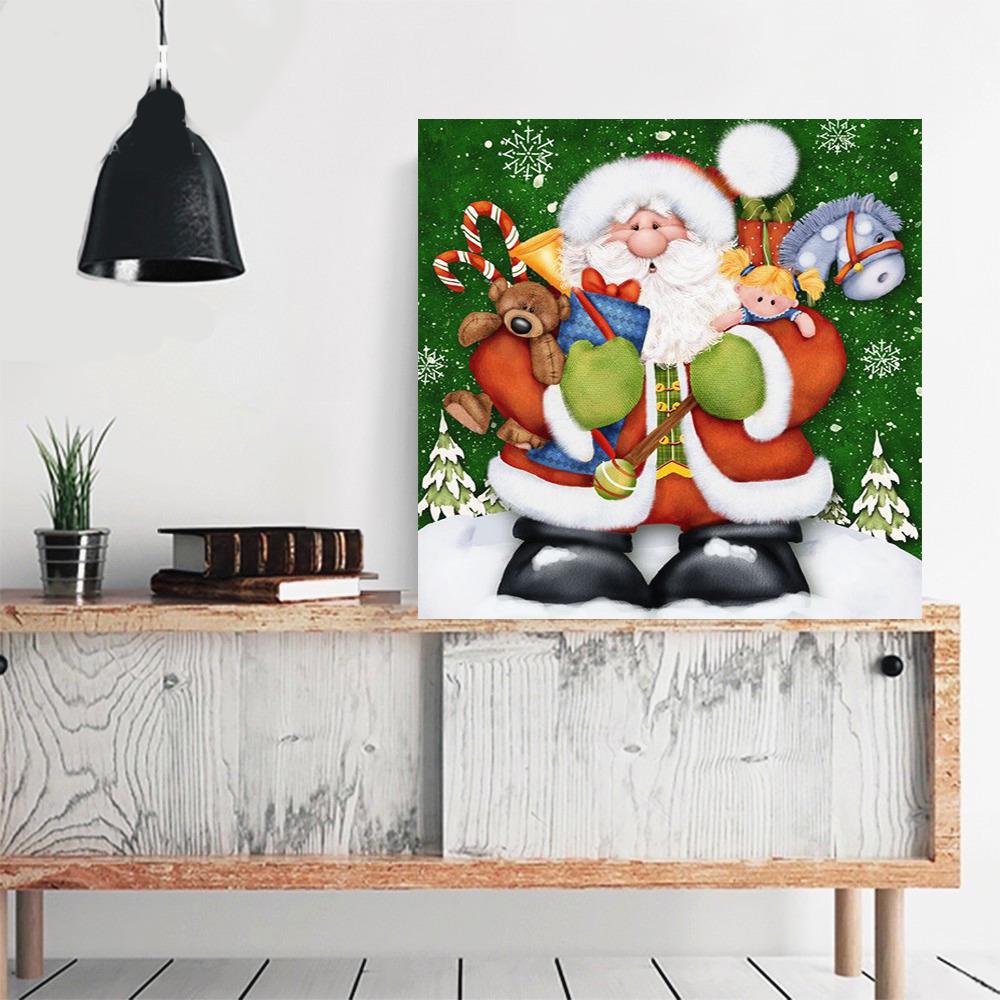 huacan 5D Diamond Painting Drills Santa Claus Diamond Embroidery Cross Stitch Christmas Picture Rhinestones Diamond Mosaic Art