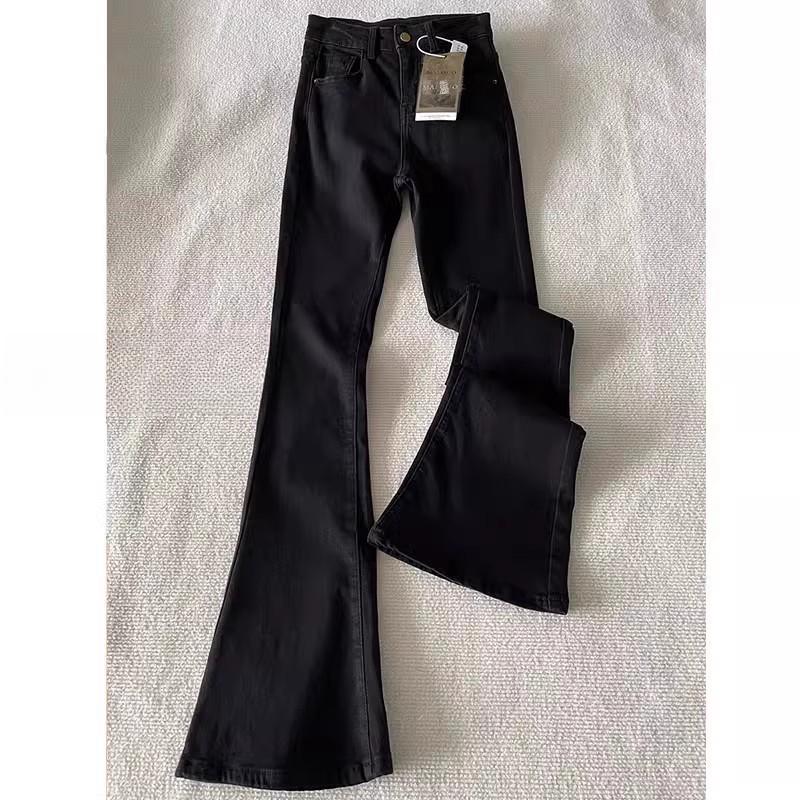 

Женские джинсы клеш с высокой посадкой на флисовой подкладке - Зима 2024 Эластичные Облегающие L