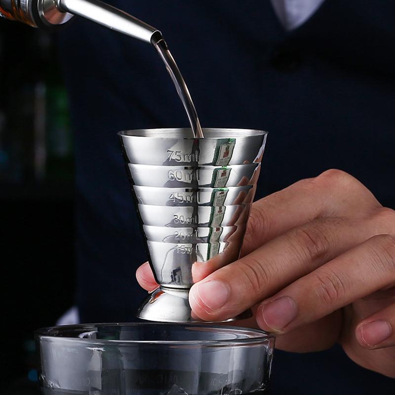 Κοκτέιλ Μπαρ Τζίγκερ Ανοξείδωτο Μεζούρα 3 Σε 1 Τζίγκερ για Ποτά Λικέρ Ουίσκι Αξεσουάρ Οικιακού Μπαρ Εργαλεία Μπάρμαν