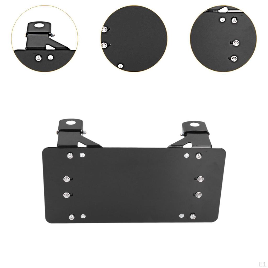 Suport Plăcuță de Înmatriculare cu Orificiu de Montare de 8 3/4" Accesorii Metal Rabatabil pentru Ghidaj cu Role Troliu