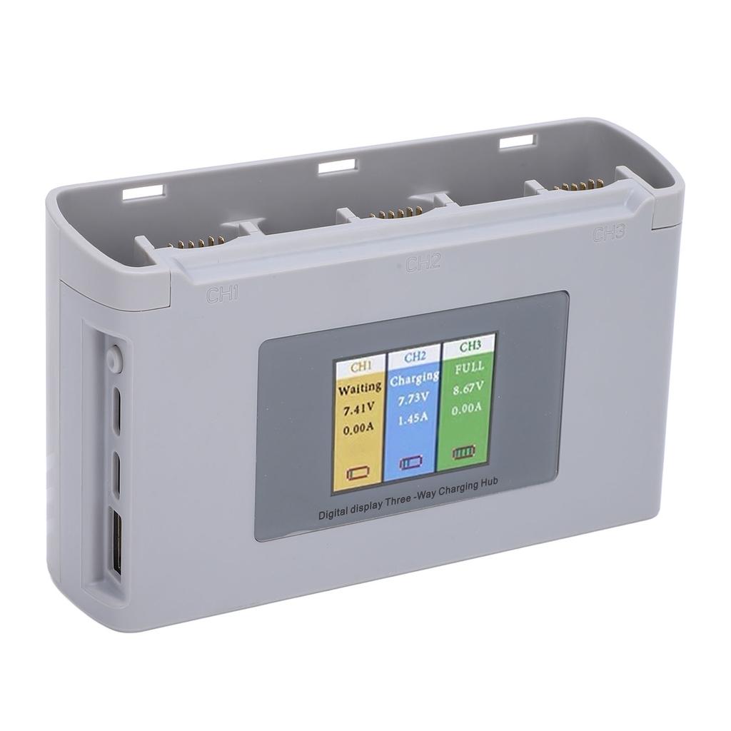 Drone 3 Battery Charger Hub ABS Shockproof USB Drone Battery Charging Station with Digital Display