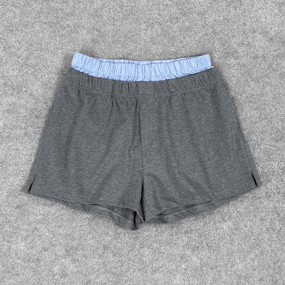 

Nanyou Women s Plaid Patchwork Cotton Color Block Casual Shorts with Double Waistband Design Small