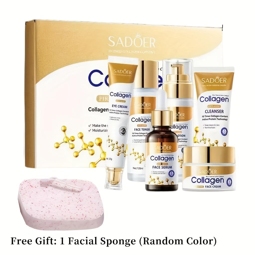 Collagen Face Cream Skin Repair Damaged Moisturizing Face Toner Lotion Eye Cream Firming Lifting Brighten for Face Skin Care Set