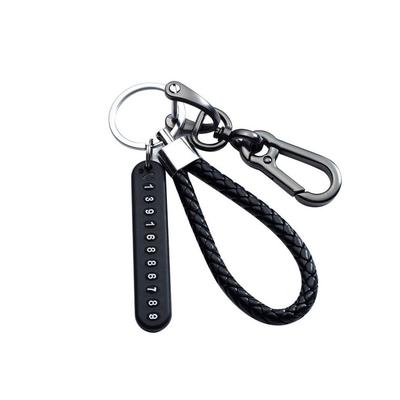 Porte-clés de voiture Pendentif Plaque d'immatriculation Porte-clés d'automobile Cuir Anti-empreintes digitales Polissage Pressage Porte-clés de véhicule Cadeau