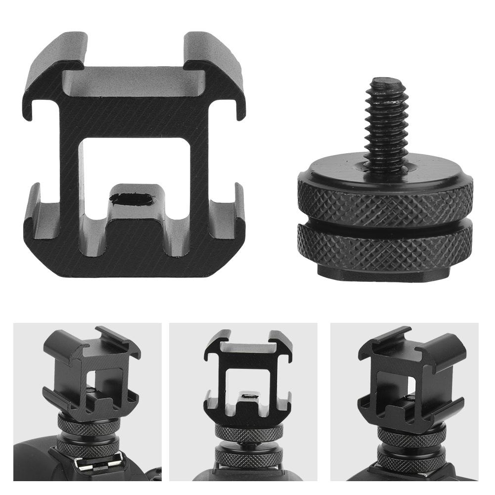 Triple Hot Shoe Base Mount Adapter Extend Holder for Microphone Monitor LED Video Light