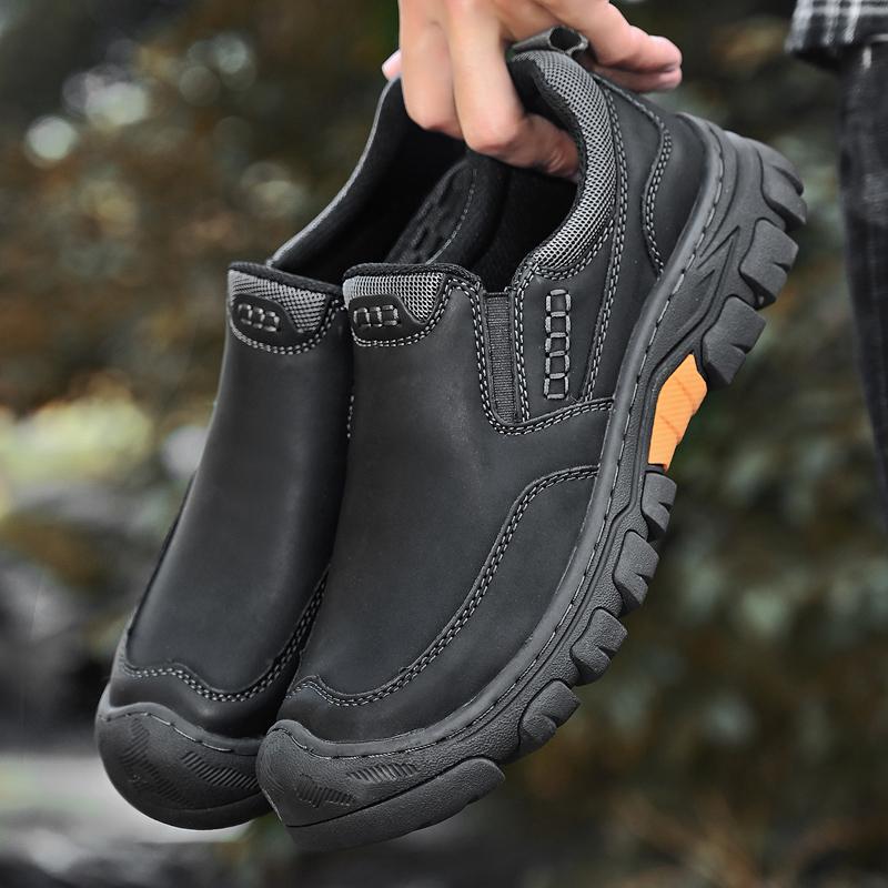 

Модные Нескользящие Удобные Кроссовки Кожаные Мужские Деловые Туфли Стильная Ручная Работа Мужская Обувь для Пешего Туризма Повседневная Обувь для Отдыха на Открытом Воздухе 49 чёрный