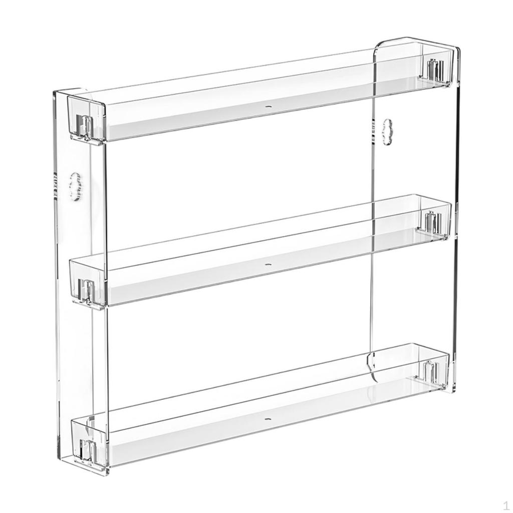 3 Tiers Acrylic Nail Polish Wall Rack Versatile Accessory Simple Assembly Transparent Essential Oils