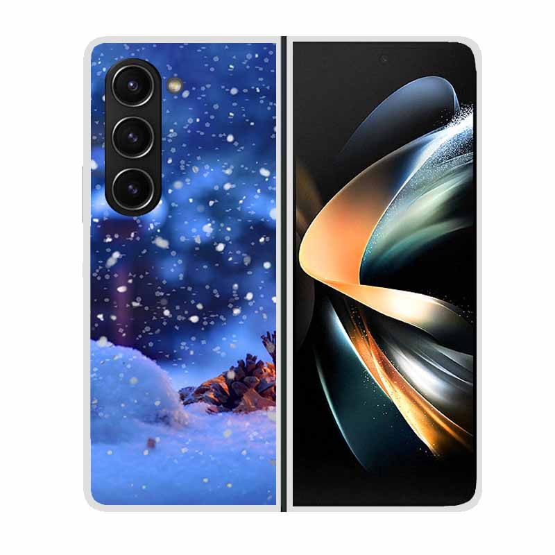 Christmas Cover For Samsung Galaxy Z Fold 5 5G Cases ZFold3 4 2 Clear Plastic Hard Back Cases For Samsung Z Fold 3 Phone Covers