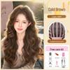 Natural Anti-Shedding Water Wave Long Curly Wig for Women, Linen Brown, Korean Style, Atmospheric Full Wig Cap