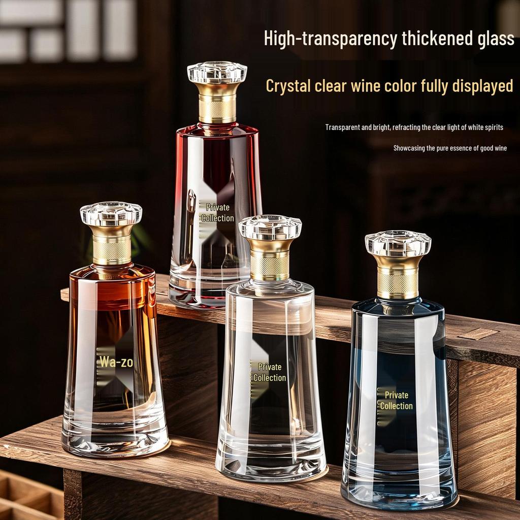 500ml Original Pulp Glass Baijiu Bottle Set - Thickened, Sealed, Empty for Collection