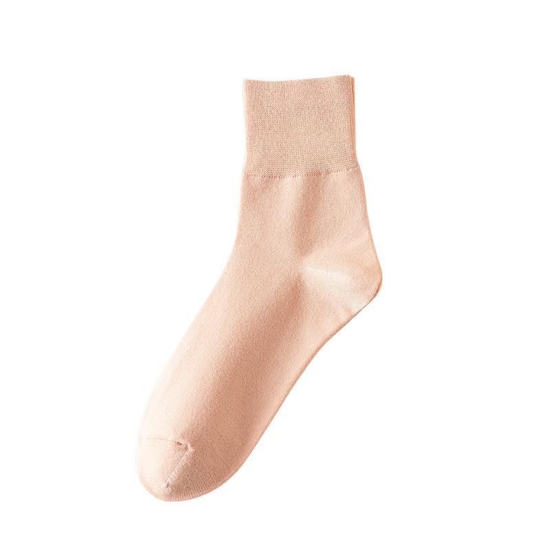 Damen 100% Baumwolle Mid-Tube Socken - Antibakteriell, Deodorant, Unifarben für alle Jahreszeiten