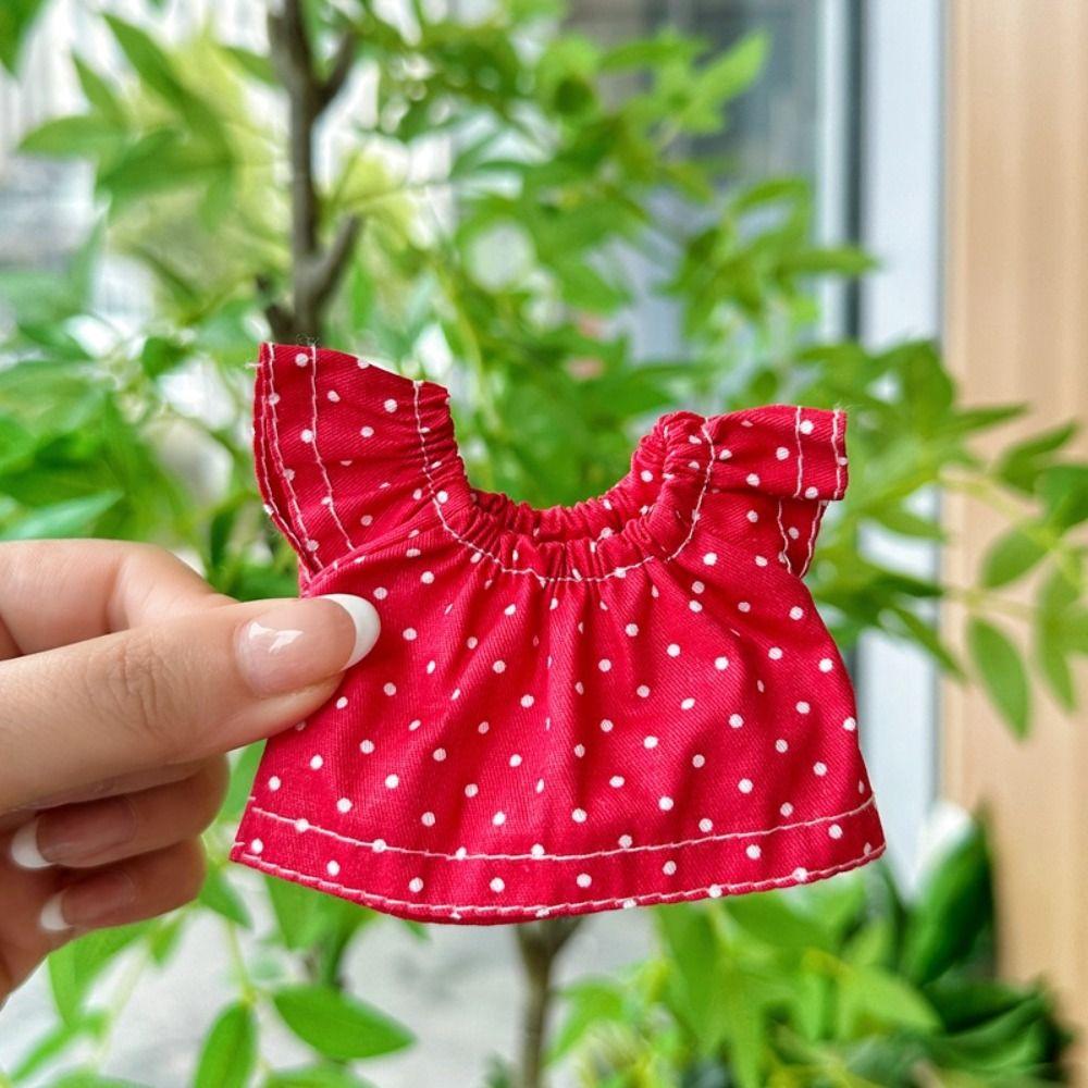 Multistyles Doll Jeans Dresses Casual Wears Dot Printed Dresses  for 10cm Cotton Dolls