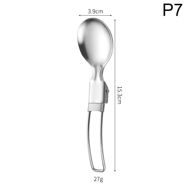 304 Stainless Steel Solding Spoon Outdoor Portable Fold Spoon Fork Knife Travel Folding Spoon Camping Hiking Picnic Tableware