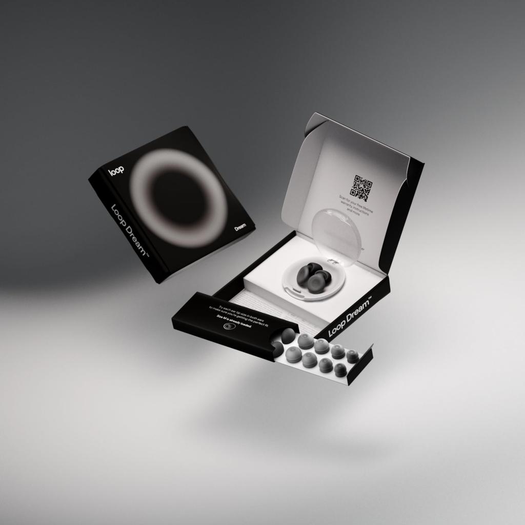 Loop Dream Silicon low-resilience earplugs for sleep Noise reduction with SNR value of 27 dB black