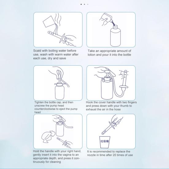 Yousheng 350ml/500ml Vaginal Clearner Graduated Pump Head Soft Nozzle Healthy Butt Vagina Cleaning Products Spray for Female