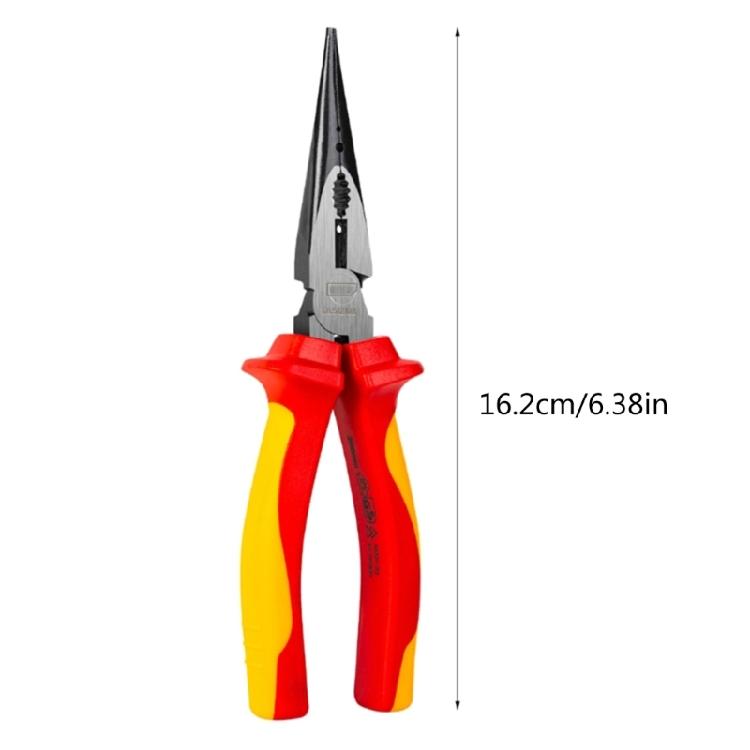 Precisely Engineered 150mm Insulated Needle Nose Pliers, Comfortable Handle