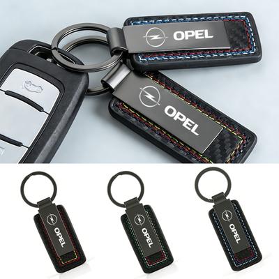 Pendentif porte-clés en cuir fibre de carbone, pendentif porte-clés de voiture Pour Astra j g Insignia Corsa d Vectra c Zafira a Gadgets Auto