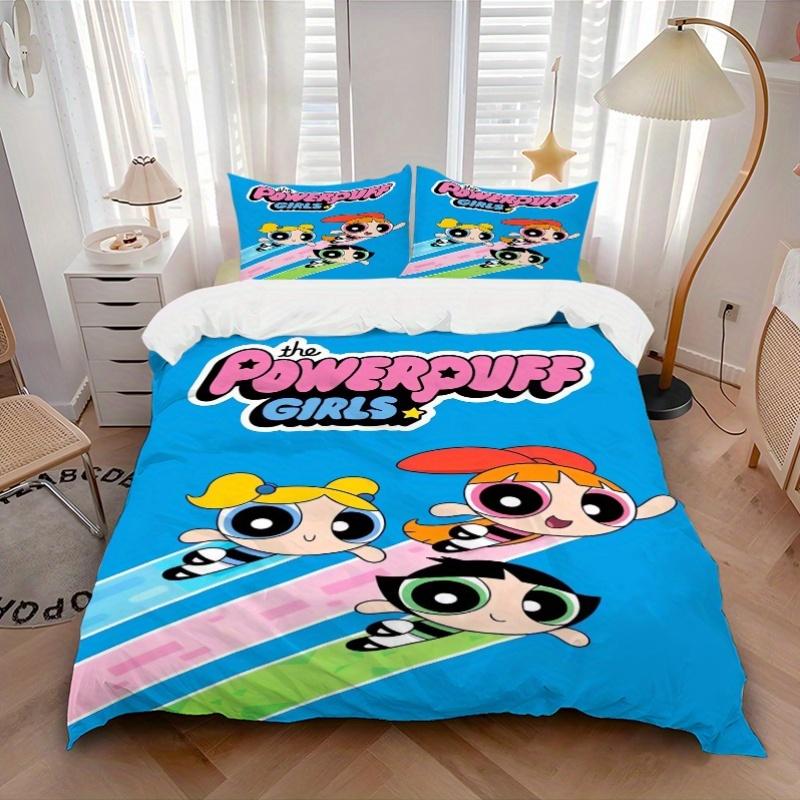 3pcs Blossom Bubbles Buttercup Printed Quilt Set - Includes 1 Quilt Cover and 2 Pillowcases, Machine Washable - Suitable for All Seasons.F002