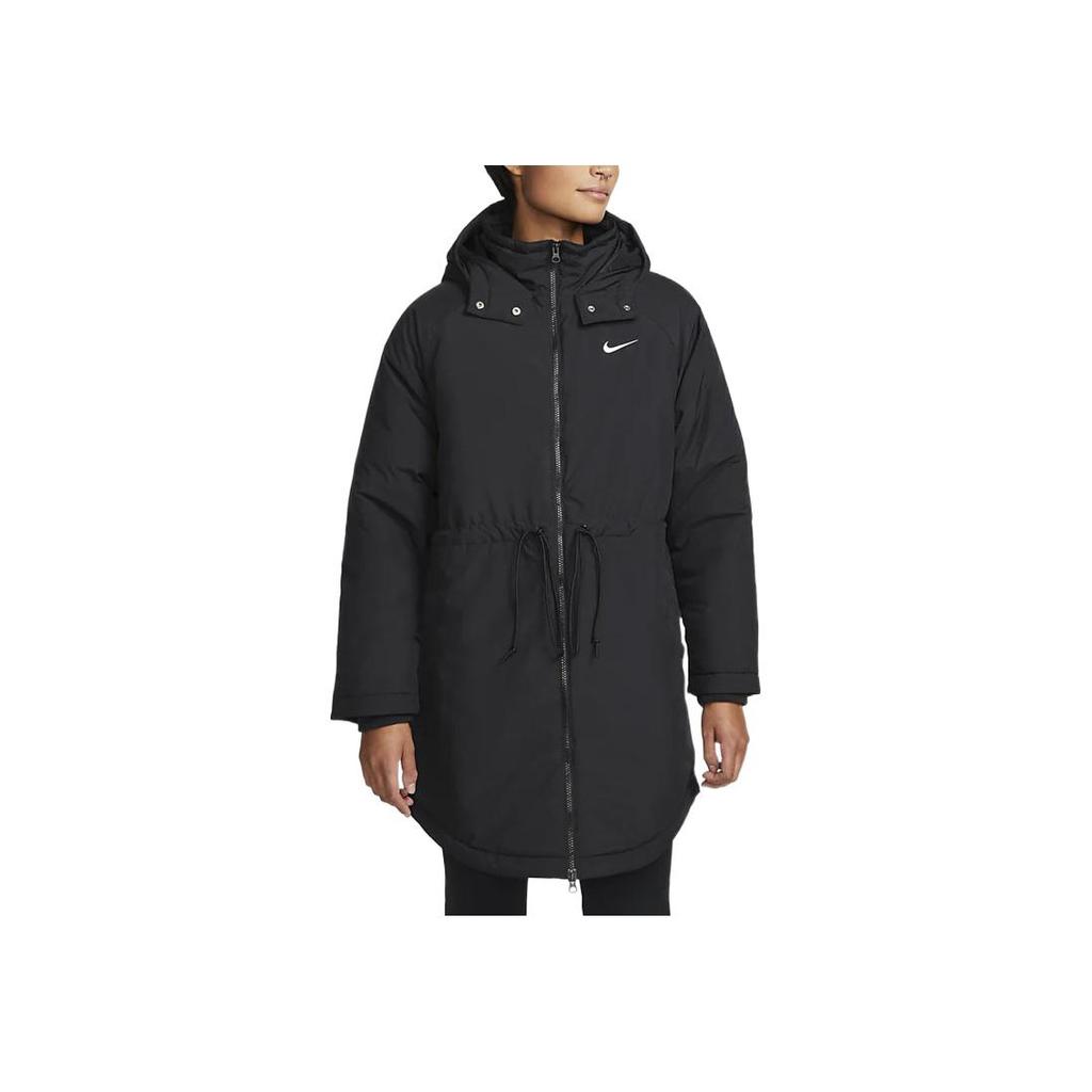 Nike Sportovní oblečení Essential Jednobarevná mikina s kapucí na zip s dlouhým rukávem Dámská bunda Černá DV7875-010