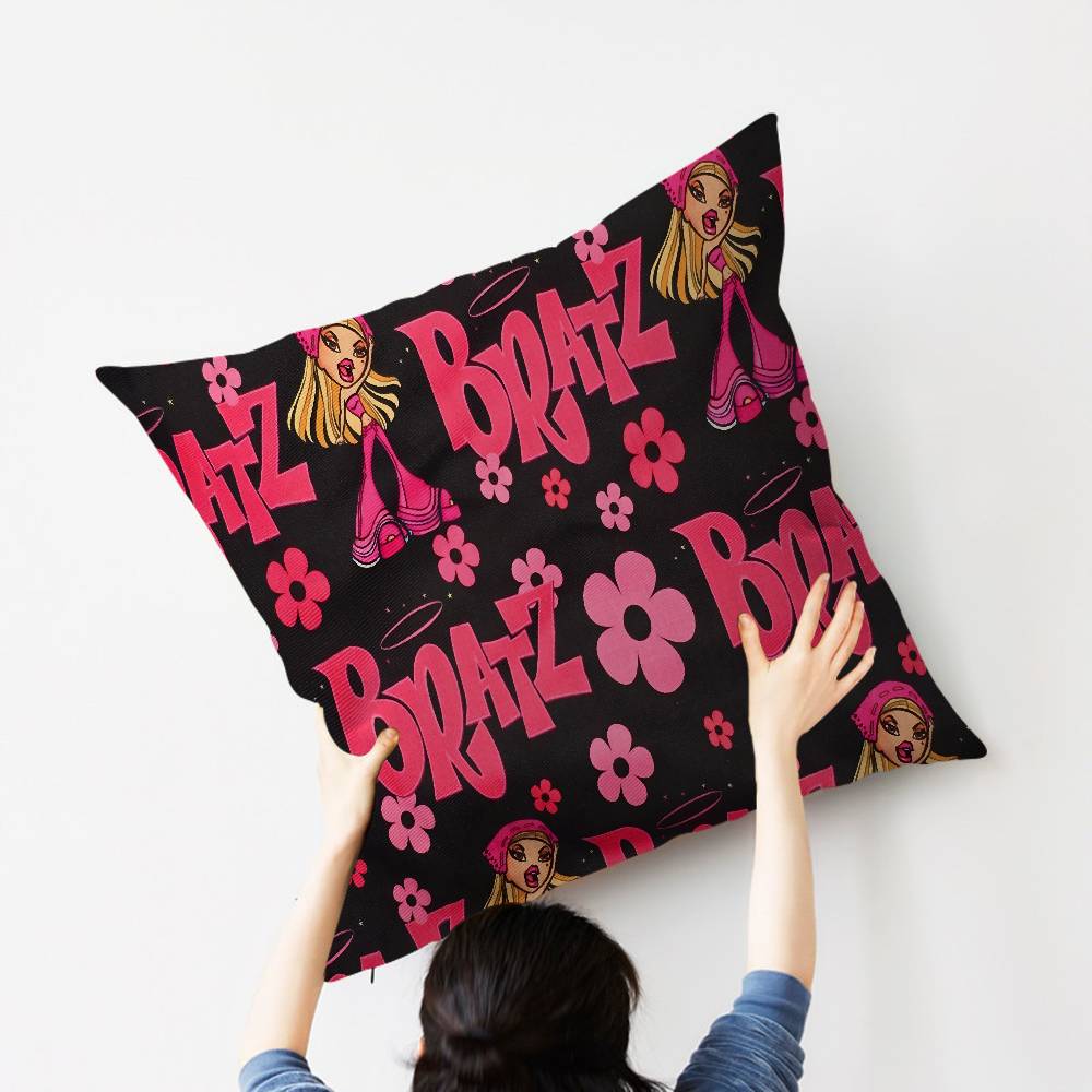 B-Bratzz Fashion M-Mask G-Girl Personalized Pillow Cover Kids Bedroom Wild Party Decor Pillowcase Kid Birthday Shower Gift