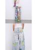 Men's Spring Retro Graffiti Print Wide-Leg Jeans: Casual, Cool, Loose-Fit