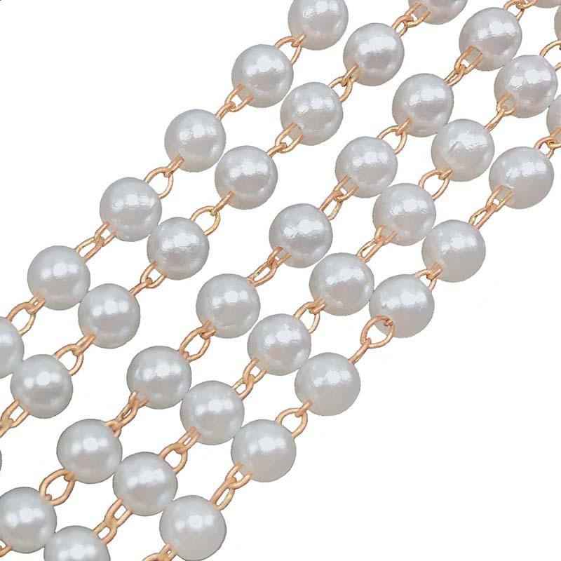 Copper-Plated Pearl Chain for Handmade Jewelry & Accessories – Beading, Spacer & Clasp Beads Kit.