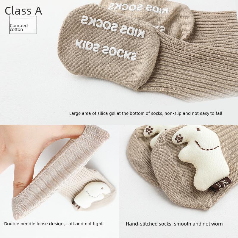Cartoon Baby Mid-Tube Socks - Autumn/Winter Non-Slip Loose Fit