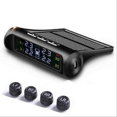 Solar Wireless TPMS Car Tire Tyre Pressure Monitoring System With 4 Sensors Tire Pressure Inspection Tool Digital LCD Display