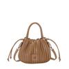 Plissé PU Bucket Bag for Women  Chic Design  Office Lady  Shoulder Messenger Bag  High Quality