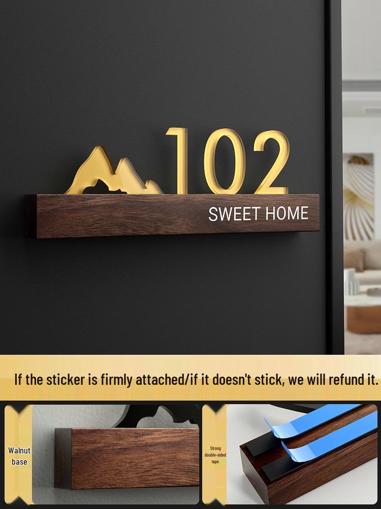 Luminous Personalized House Number Sign Sticker for Front Door