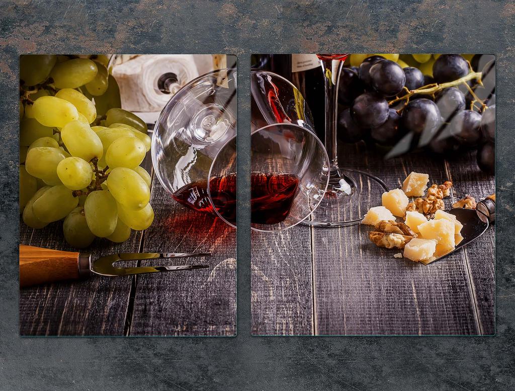 GLAS-KOCHFELD-SCHUTZPLATTE 85x52 WEIN
