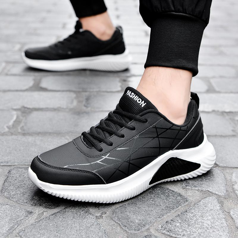 2025 Black New Men Casual Sports Shoes Breathable Outdoor Running Shoes Comfortable Thick Bottom Fashionable Climbing Femininos