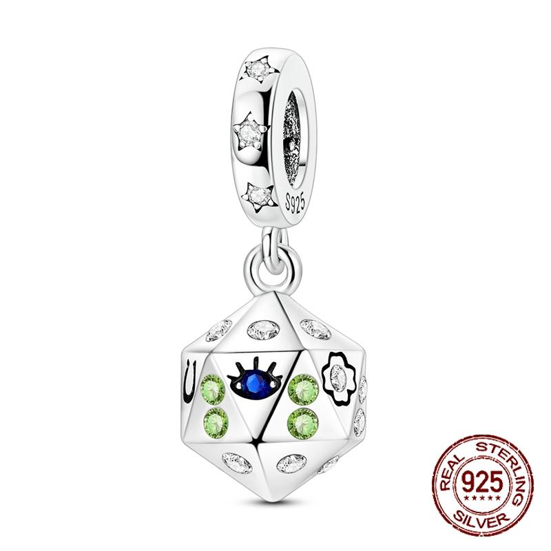 

copper Amulet Talisman Good Lucky Dice Charm Pendant Compatible With Authentic Charm Bracelets Women Do It Yourself Jewellery Gift