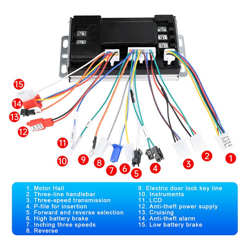 48V 60V 72V 50A Sine Wave Electric Bike Controller Universal Brushless Motor Silent Drive For E-Scooter Motorcycle