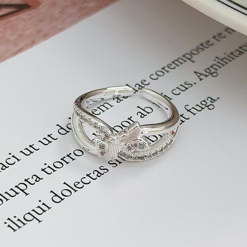 Ballettmädchen Schlichter Schlichter Ring Geometrischer Öffnungsring Modischer Persönlichkeits-Schlichter Kalter Stapelbarer Wind Zeigefingerring