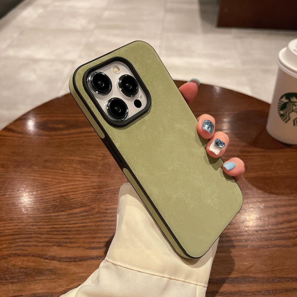 Luxury Matte Soft Leather Phone Case For iPhone 15 14 13 12 11 Pro Max Lens Protection Shockproof Silicone Cover