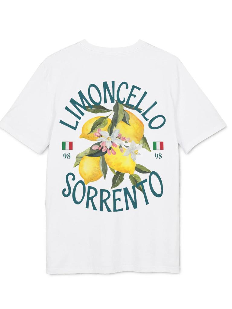 Limoncello Shirt Mens and Womens Fashionable Spring and Summer Short Sleeved Round Neck Loose Oversized Fashionable Top