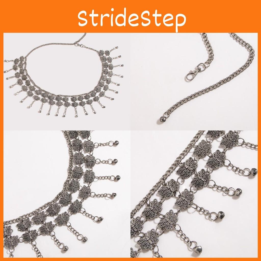Butterfly Handcrafted Silver Belly Chain Women Jewelry With Vintage Engraving