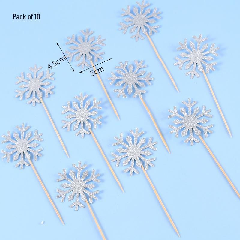 Frozen Princess Snowflake Cake Topper - Acrylic White Christmas Decoration for Baking and Birthdays