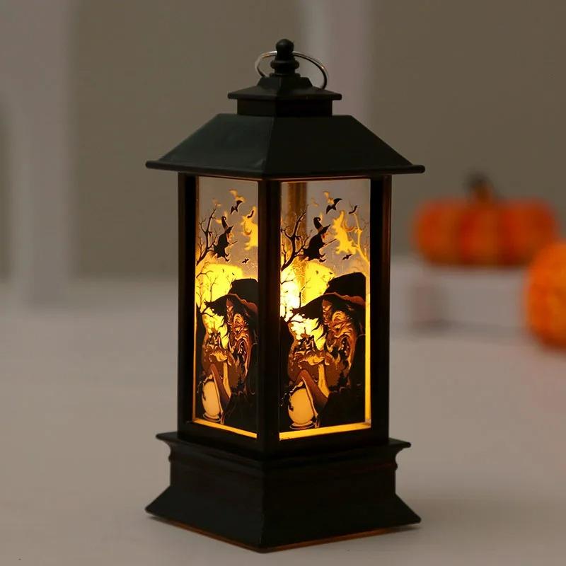 Halloween LED Electronic Pagoda Candle Light, Pumpkin Witch Skeleton Owl Decor for Home Party Desktop Mood Atmosphere, Cute Festival Gift Ornaments